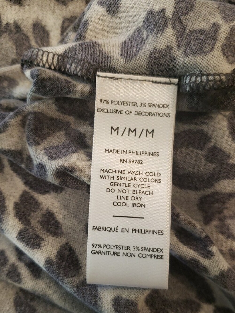 Natori Black and Gray Leopard Print V-Neck Maxi Dress - Picture 3 of 3